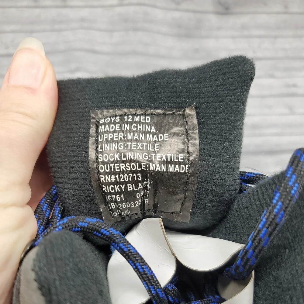 Totes Black Gray‎ Blue Winter Snow Boots Size 12 Ricky